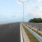 President Rajapaksa stops for a site inspection of the Colombo Katunayake Expressway