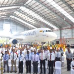 1.Chairman SriLankan Airlines Mr. Nishantha Wickremasinghe with the Airlines’ Senior Management Team at the commissioning ceremony of the new the A320 flight hangar